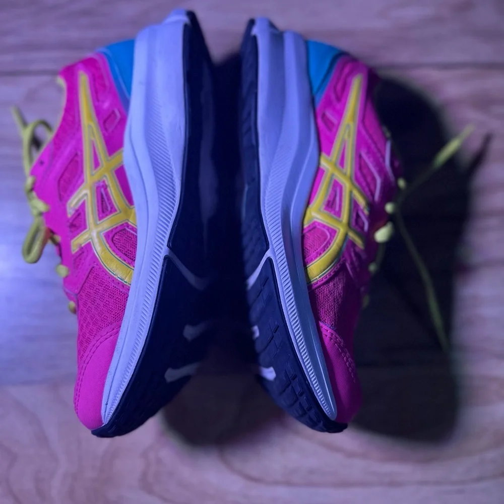 ASICS Kids' Vibrant Pink and Neon Yellow Sneakers - Picture 6 of 10